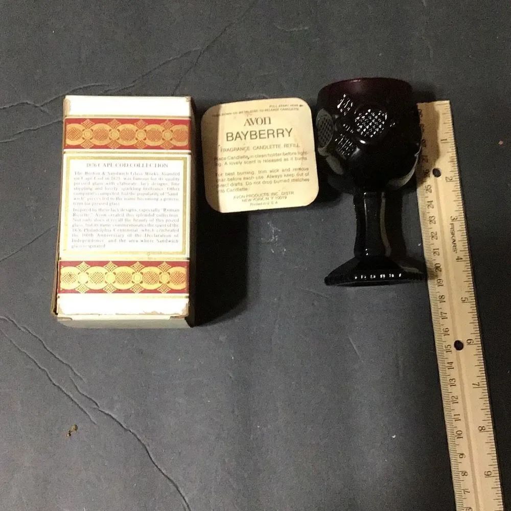 Set of Avon cape cod candle goblets 1 water 1 wine